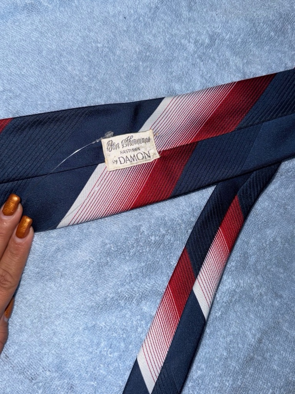 Ben Sherman Navy, Red & Cream Striped Men's Tie